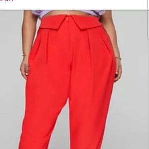 High waist fold over waist pant